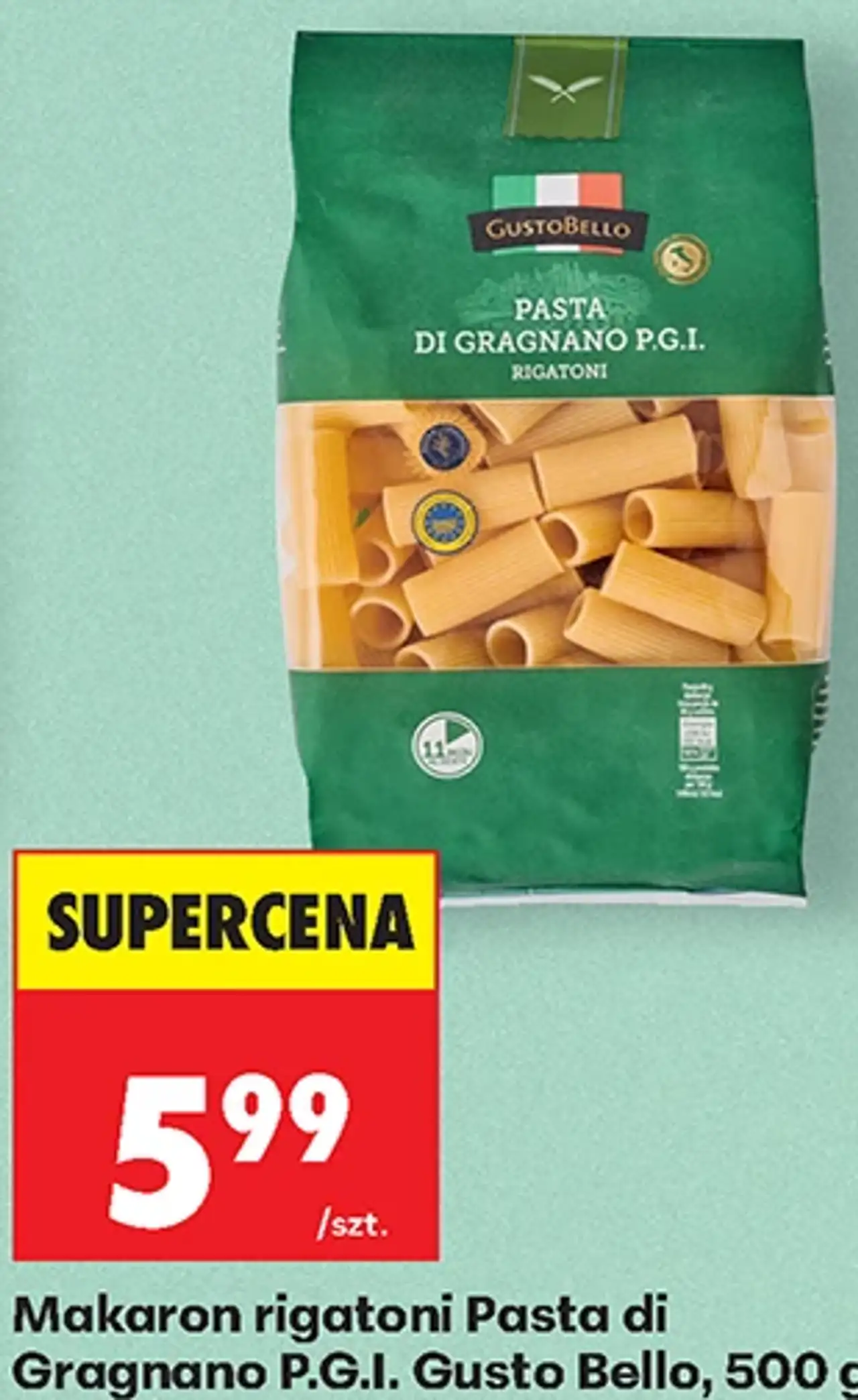 Makaron rigatoni Pasta di Gragnano P.G.I Gusto Bello, 500 g