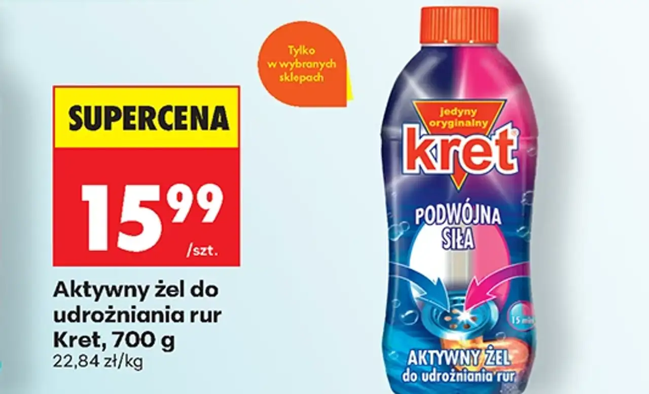 Aktywny żel do udrożniania rur Kret