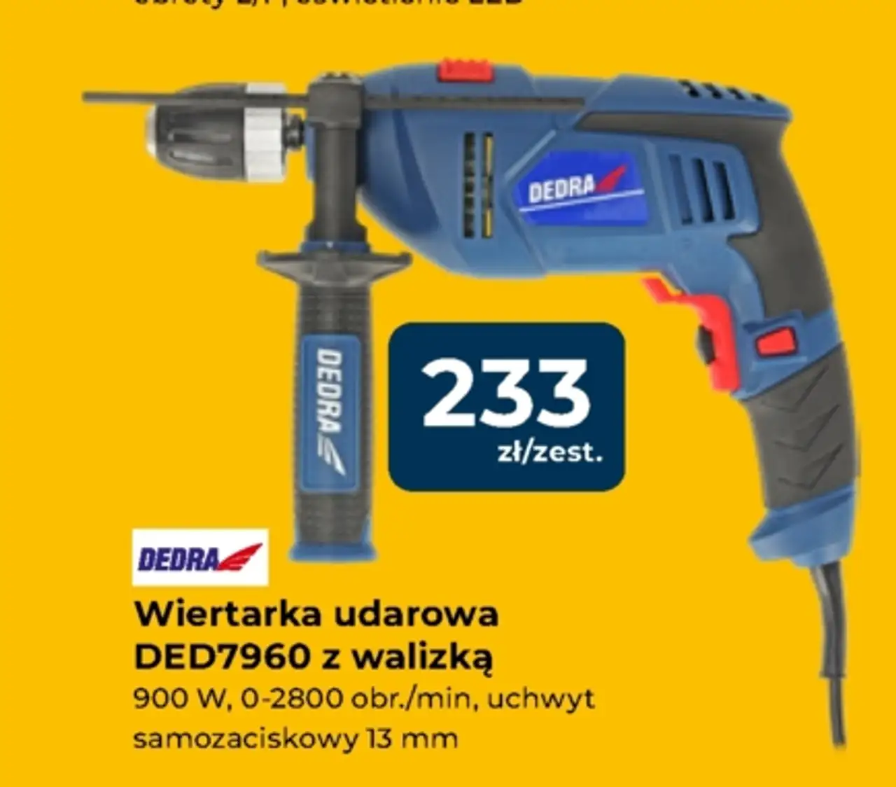 Wiertarka udarowa DED7960 z walizką