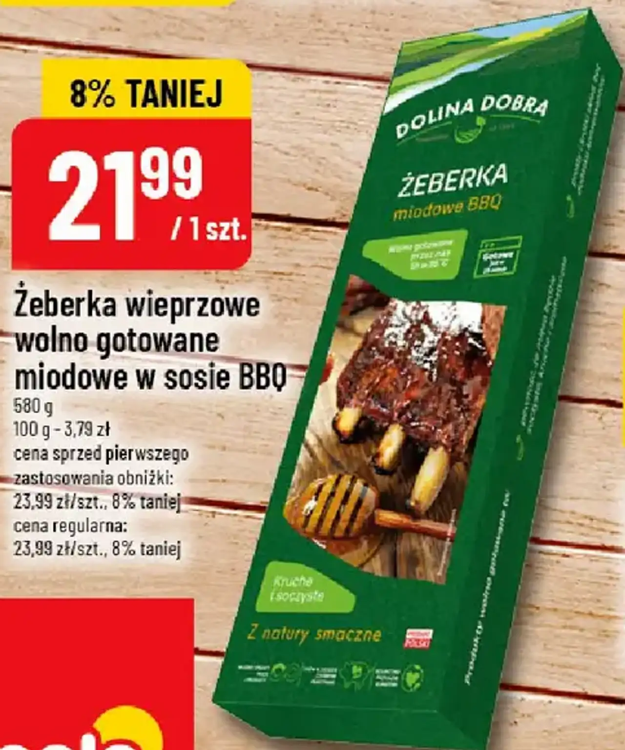Dolina Dobra Żeberka wieprzowe wolno gotowane miodowe w sosie BBQ
