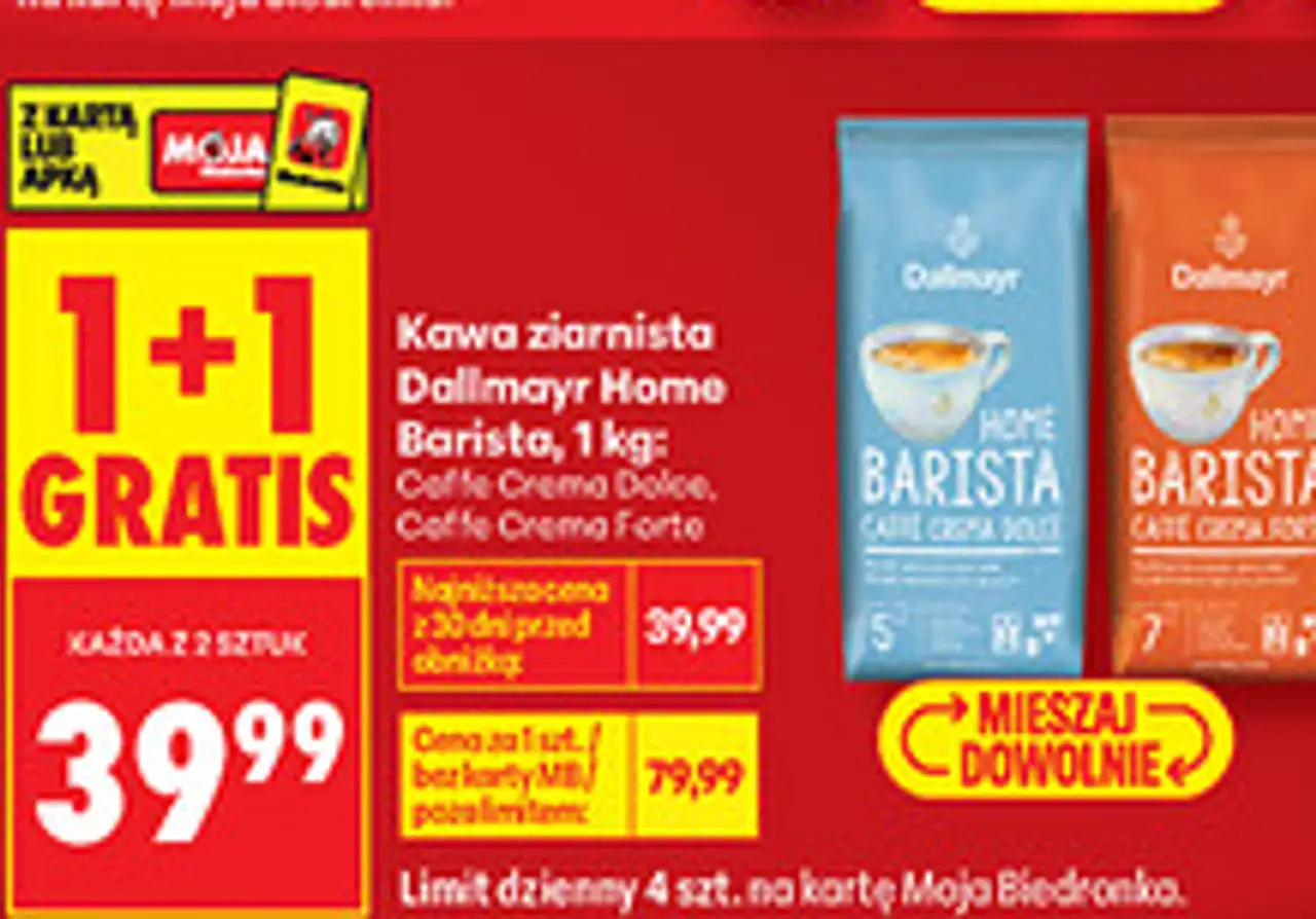 Kawa ziarnista Dallmayr Home Barista, 1kg