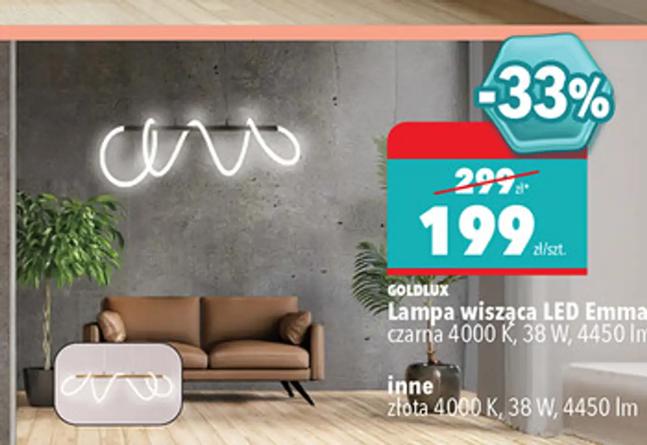 GOLDLUX Lampa wisząca LED Emma