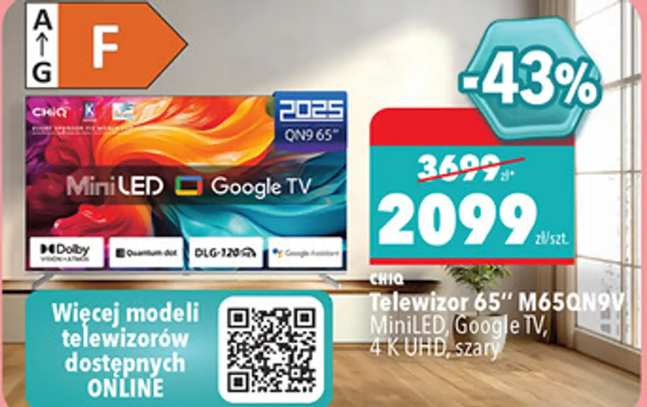 CHIQ Telewizor 65" M65QN9V MiniLED, Google TV