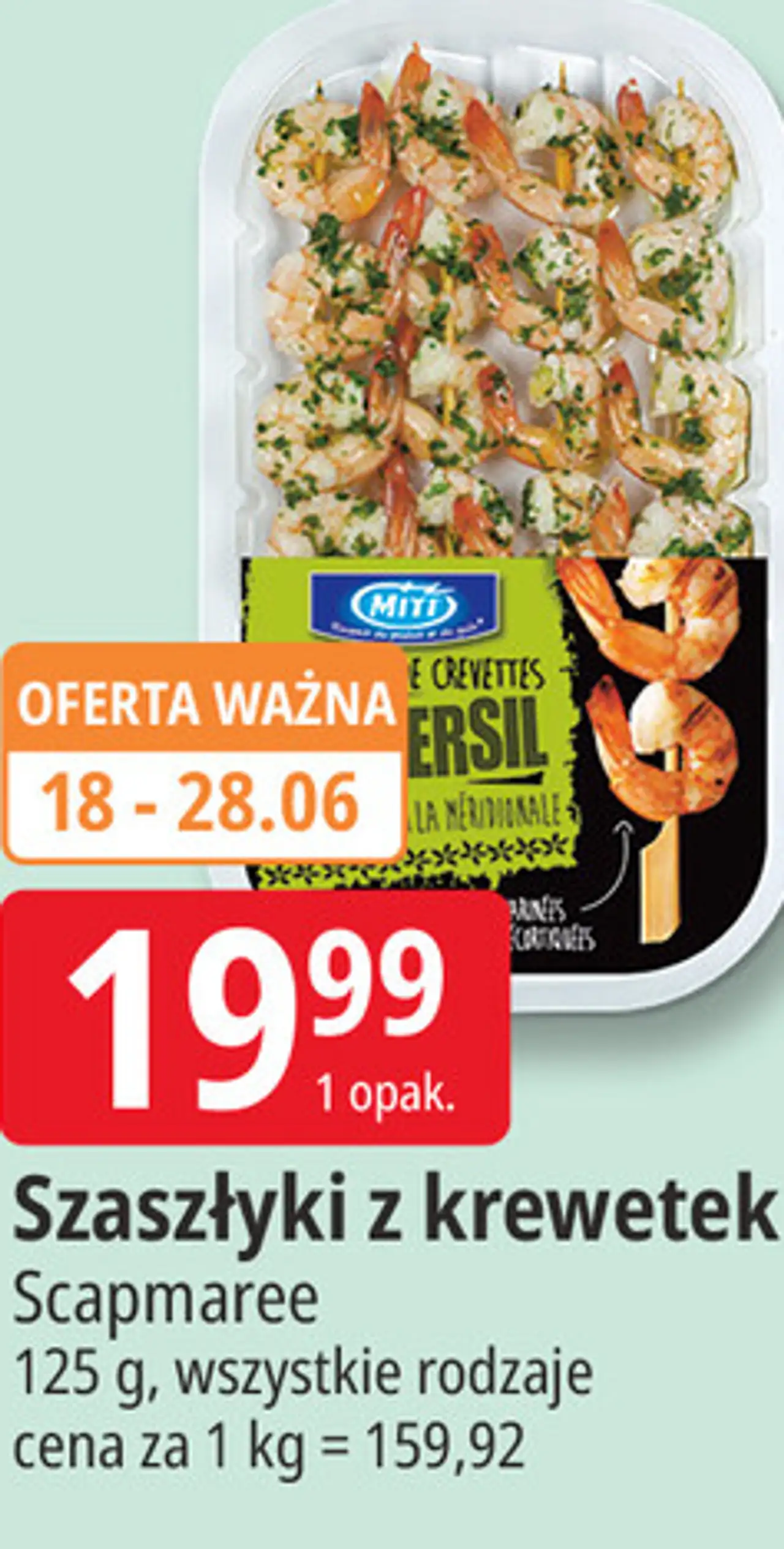Szaszłyki z krewetek Scapmaree