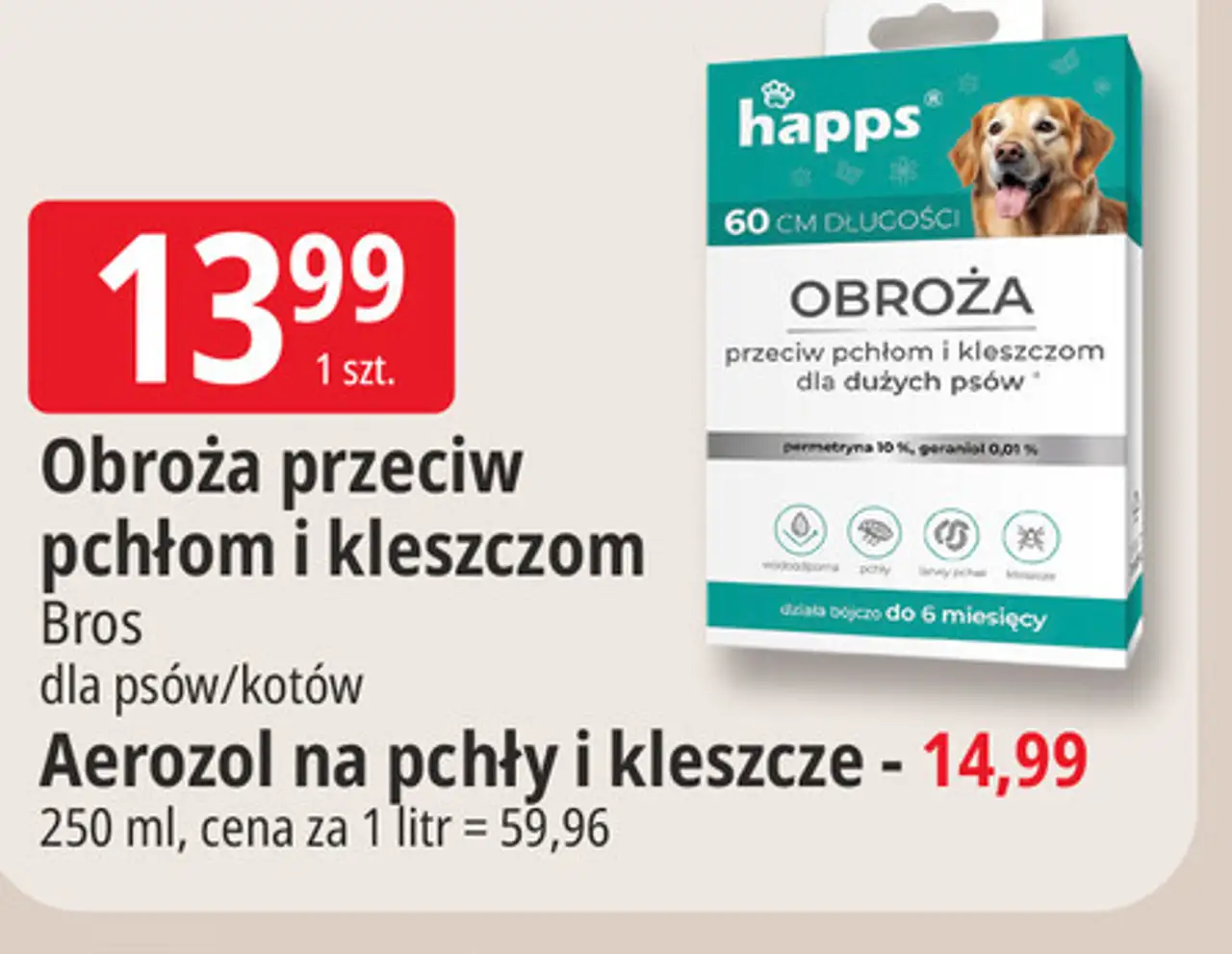 Happs Obroża przeciw pchłom i kleszczom