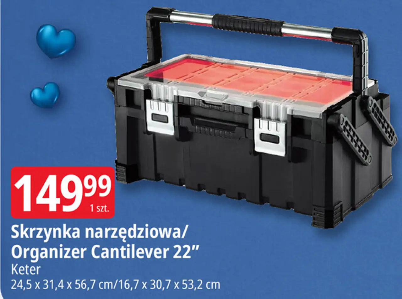 Skrzynka narzędziowa/ Organizer Cantilever 22"