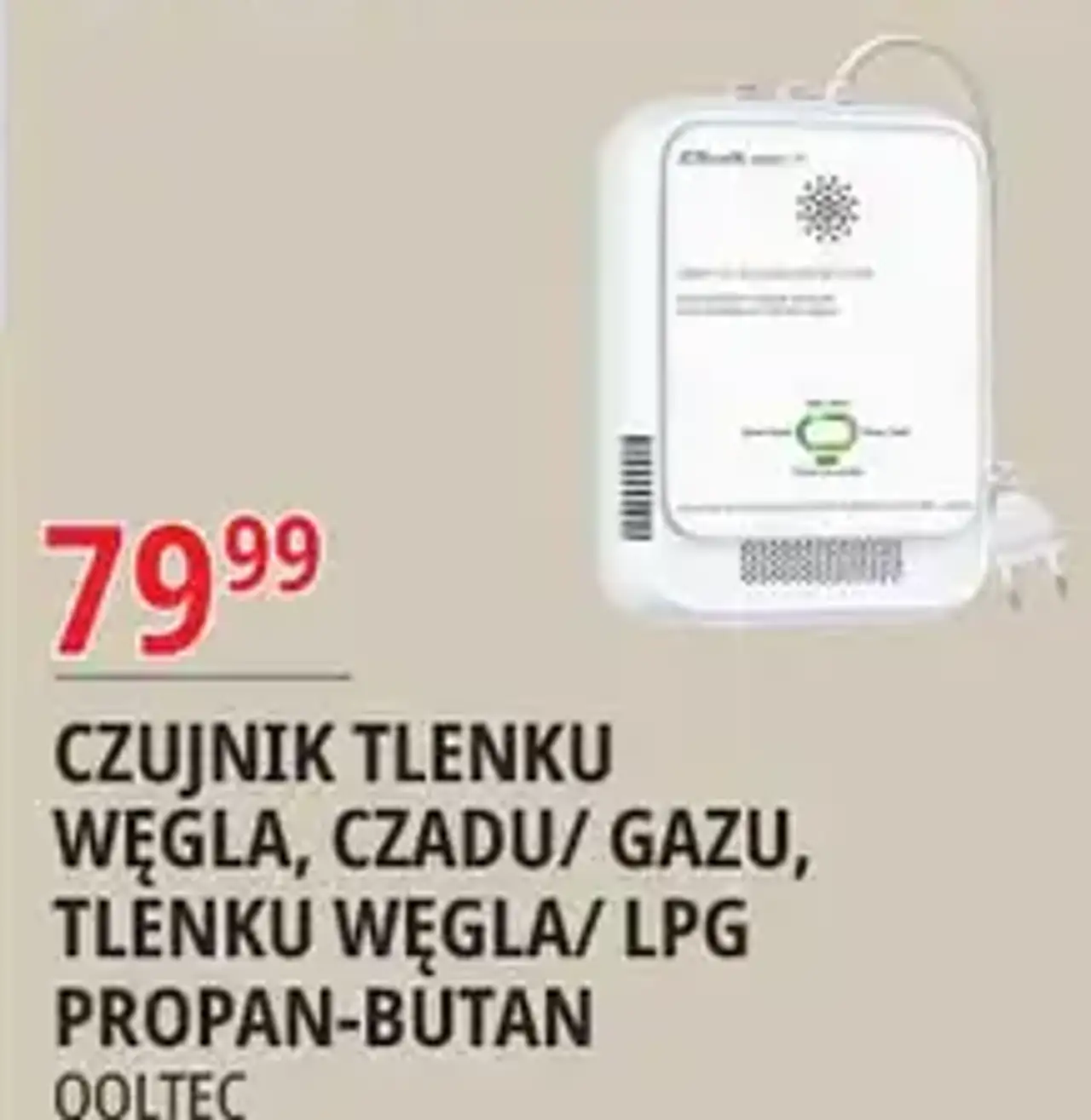 CZUJNIK TLENKU WĘGLA, CZADU/ GAZU, TLENKU WĘGLA/ LPG PROPAN-BUTAN QOLTEC