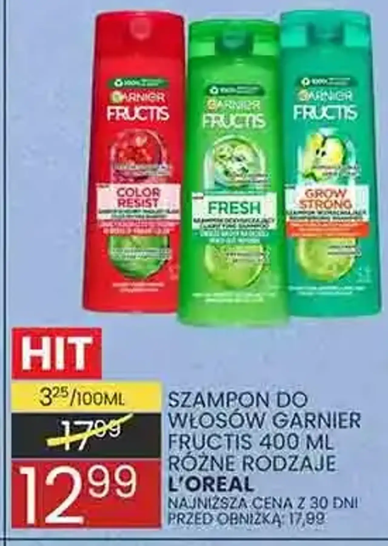 SZAMPON DO WŁOSÓW GARNIER FRUCTIS 400 ML RÓŻNE RODZAJE