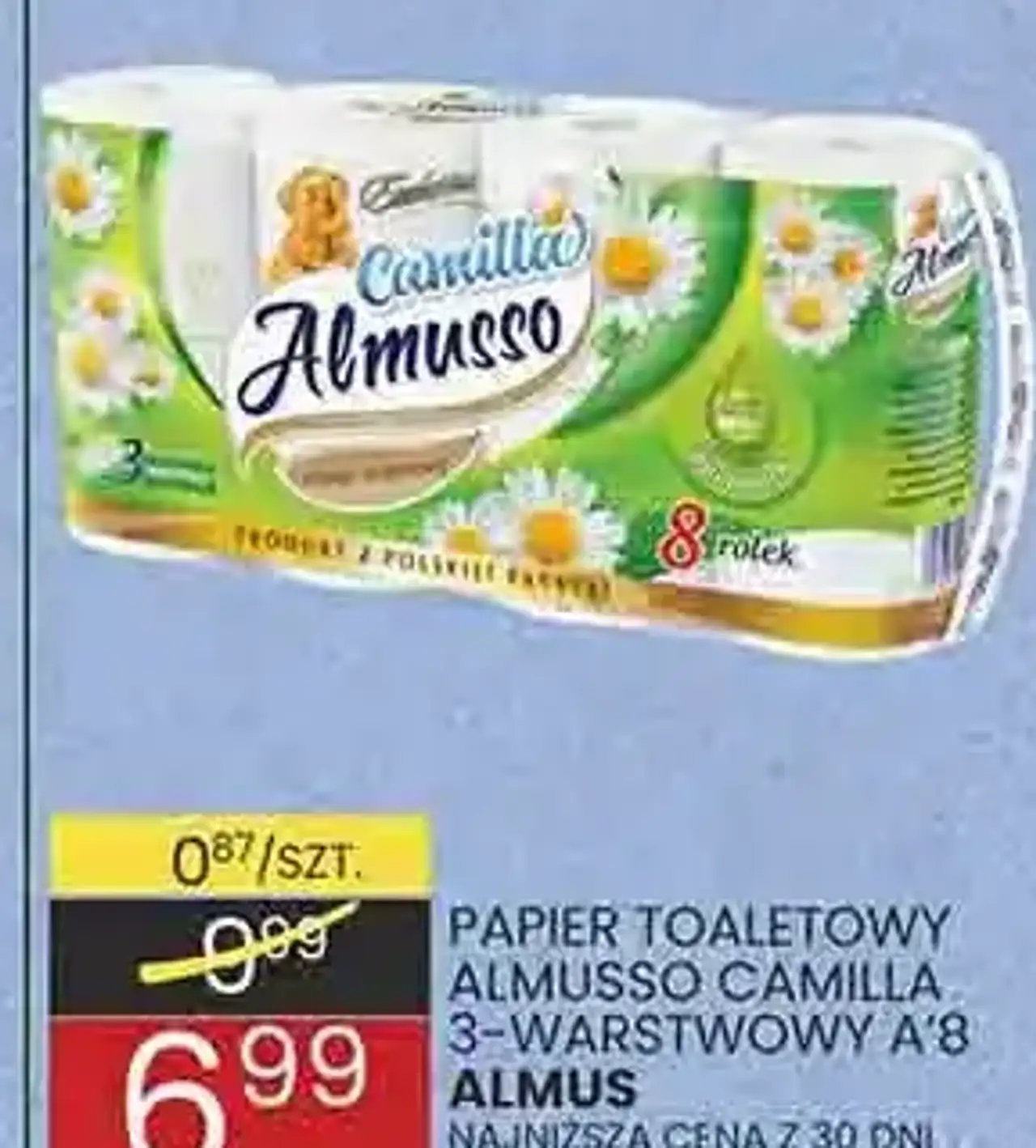 PAPIER TOALETOWY ALMUSSO CAMILLA 3-WARSTWOWY A'8