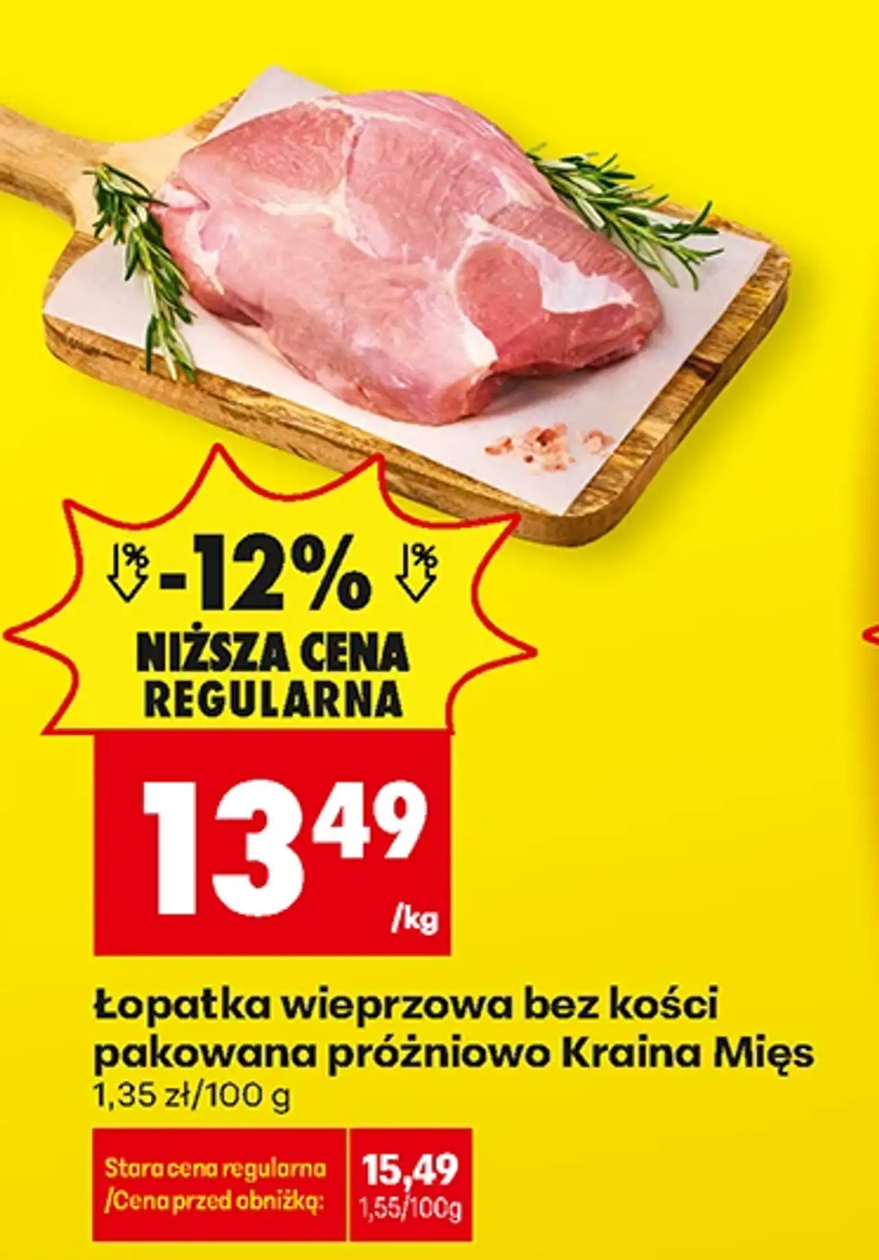 Łopatka wieprzowa bez kości pakowana próżniowo Kraina Mięs