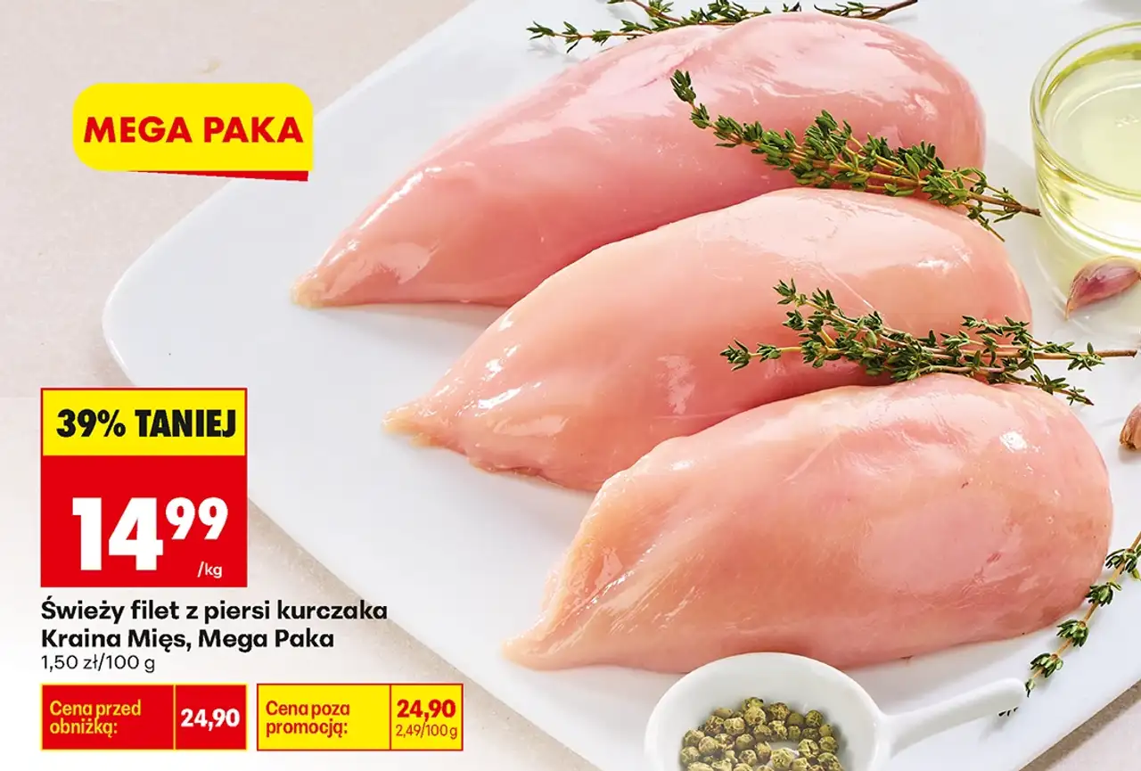 Świeży filet z piersi kurczaka Kraina Mięs, Mega Paka