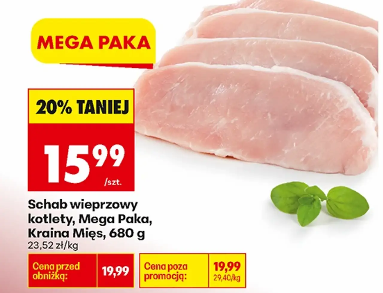 Schab wieprzowy kotlety, Mega Paka, Kraina Mięs, 680 g