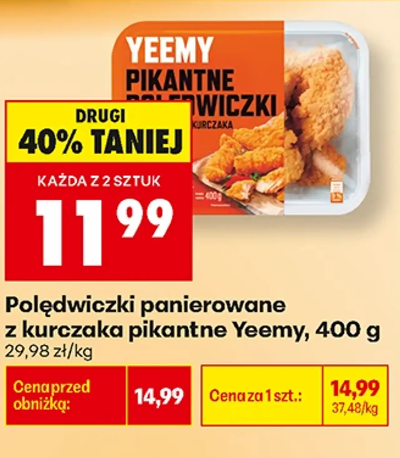 Polędwiczki panierowane z kurczaka pikantne Yeemy, 400 g