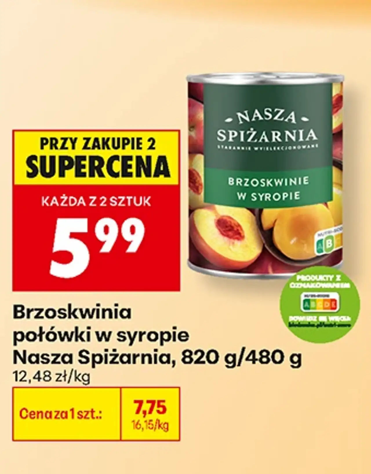 Brzoskwinia połówki w syropie Nasza Spiżarnia