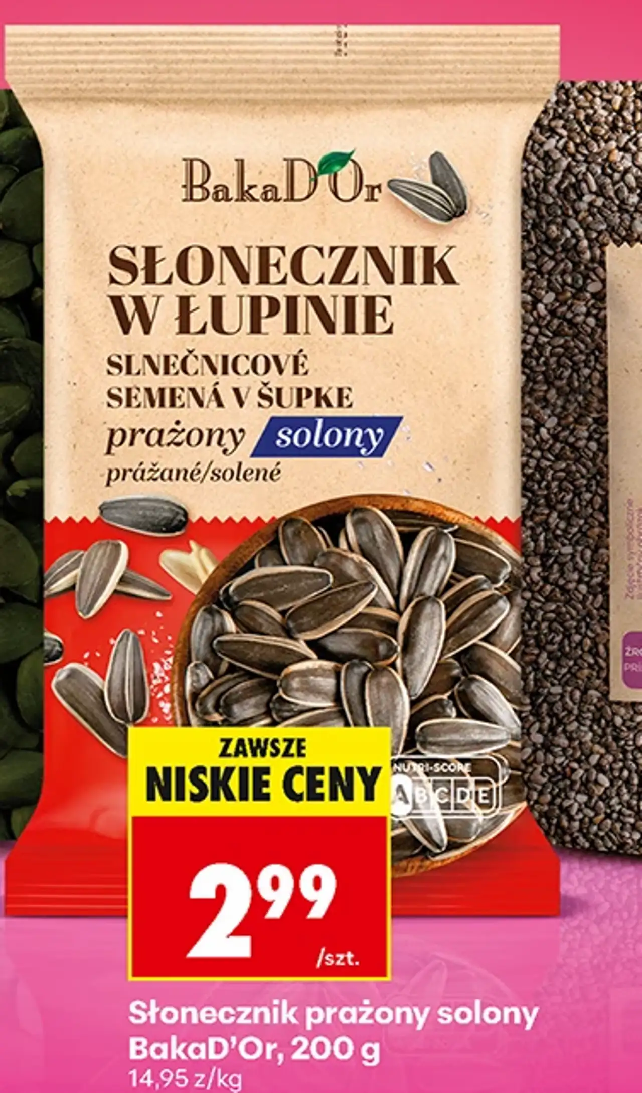 Słonecznik prażony solony BakaD'Or, 200 g