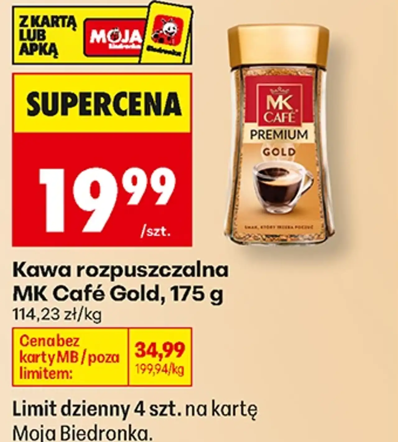 Kawa rozpuszczalna MK Café Gold, 175 g