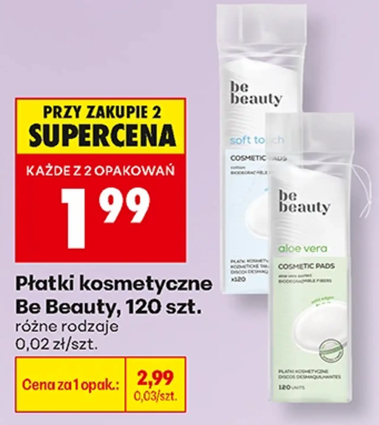 Płatki kosmetyczne Be Beauty, 120 szt.