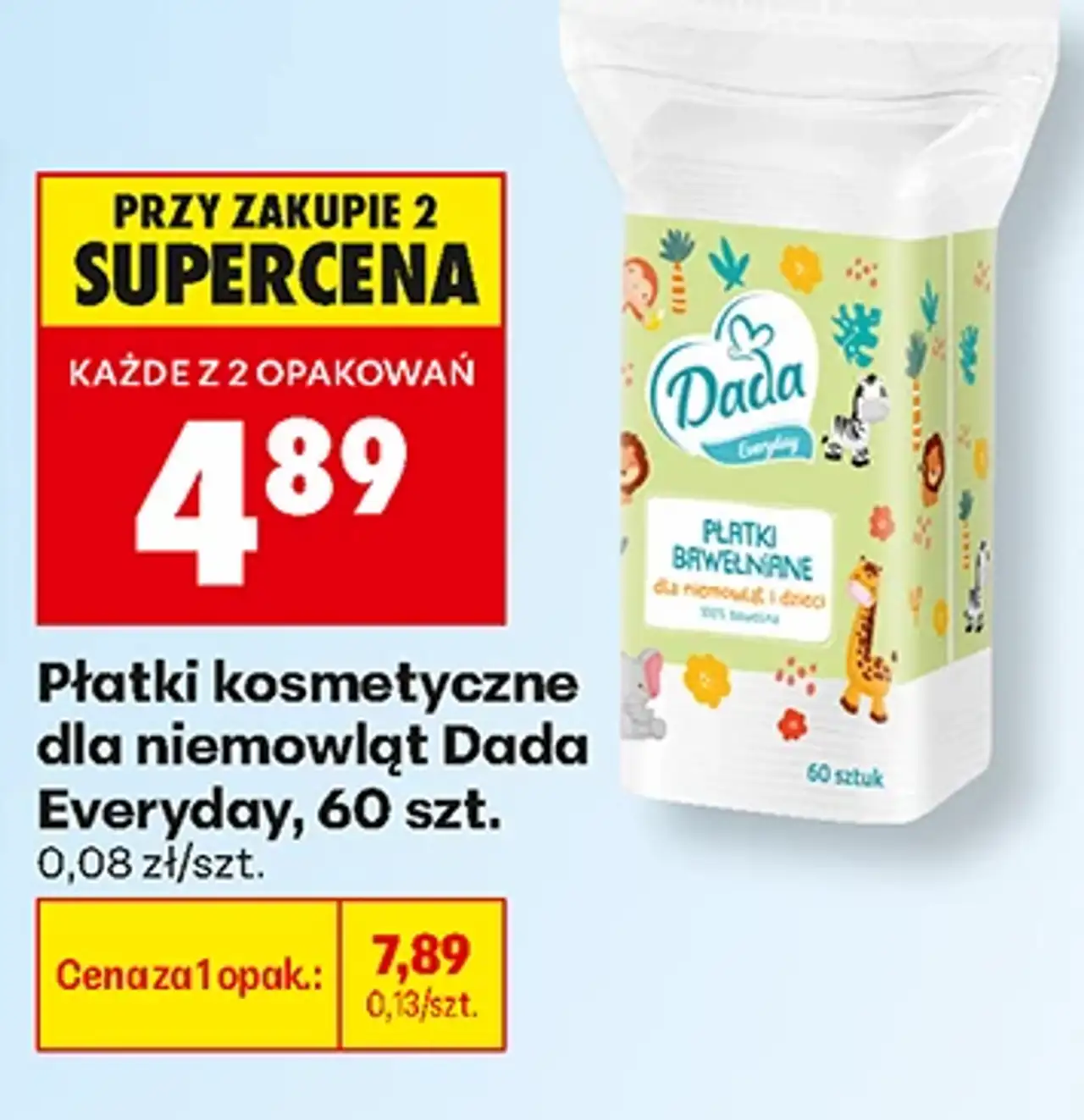 Płatki kosmetyczne dla niemowląt Dada Everyday, 60 szt.