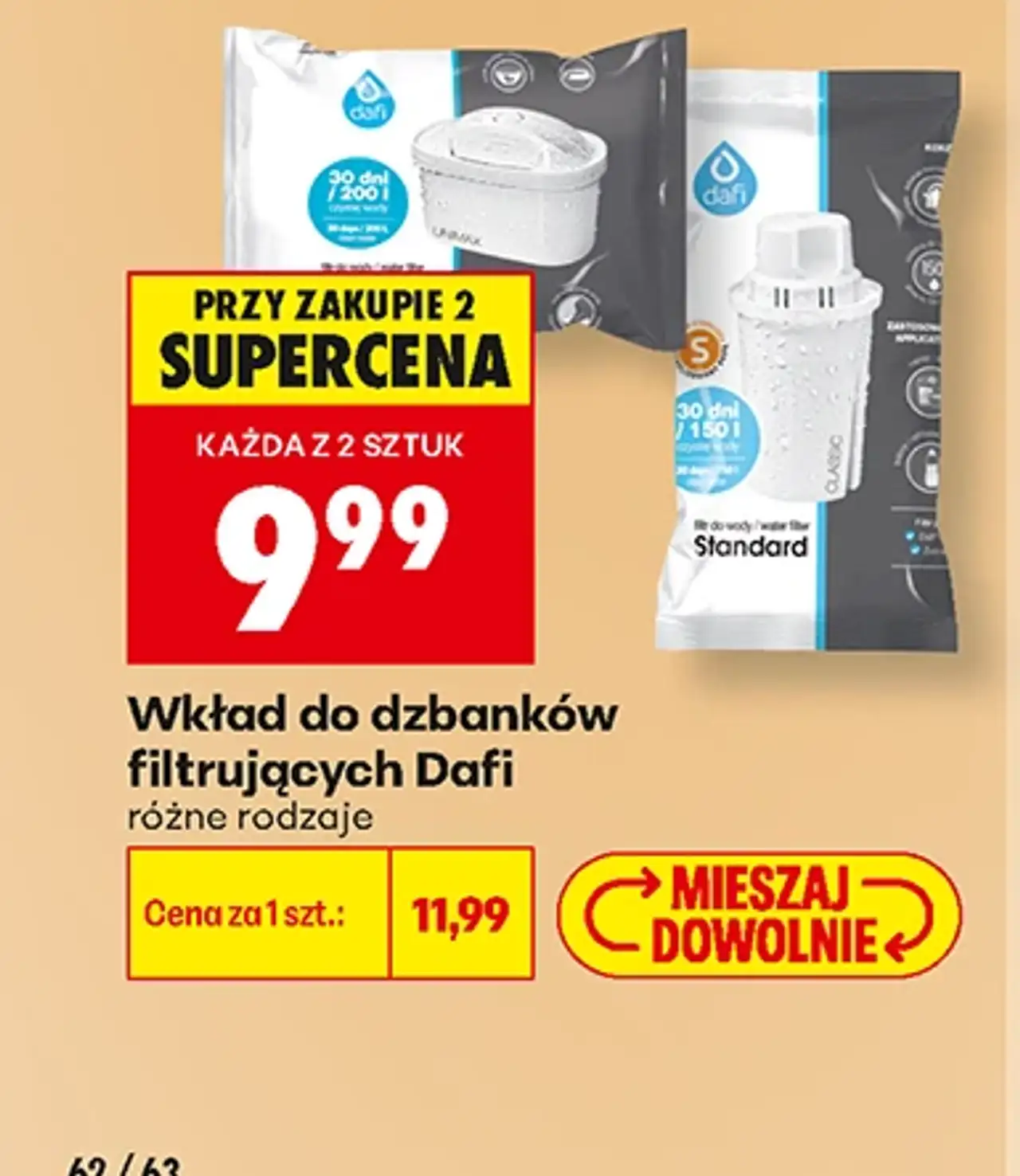 Wkład do dzbanków filtrujących Dafi