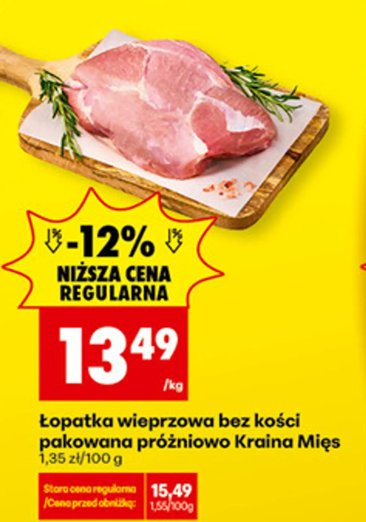 Łopatka wieprzowa bez kości pakowana próżniowo Kraina Mięs
