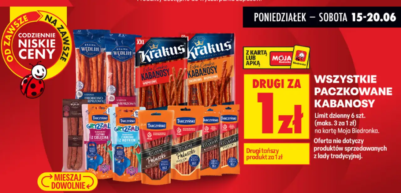 Wszystkie paczkowane kabanosy Krakus, Kraina Wędlin, Tarczyński