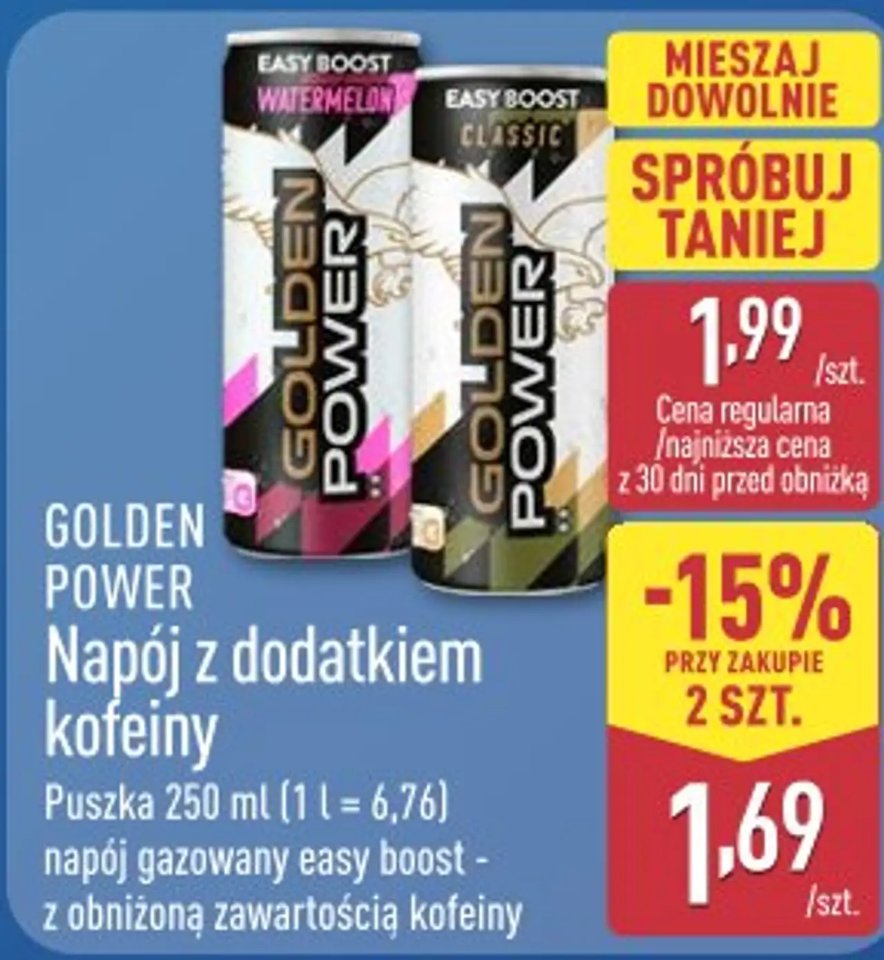 GOLDEN POWER Napój z dodatkiem kofeiny