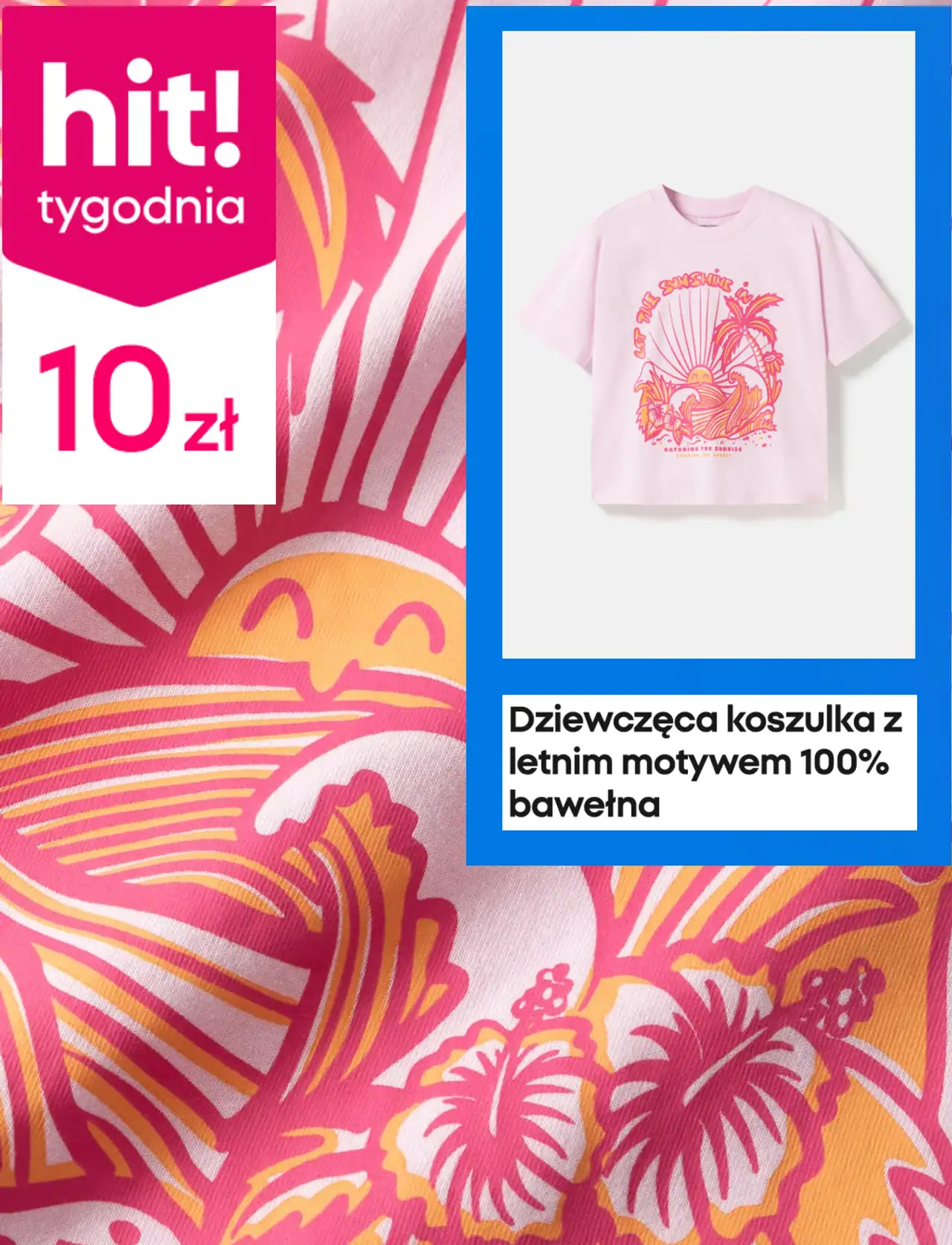 Dziewczęca koszulka z letnim motywem 100% bawełna