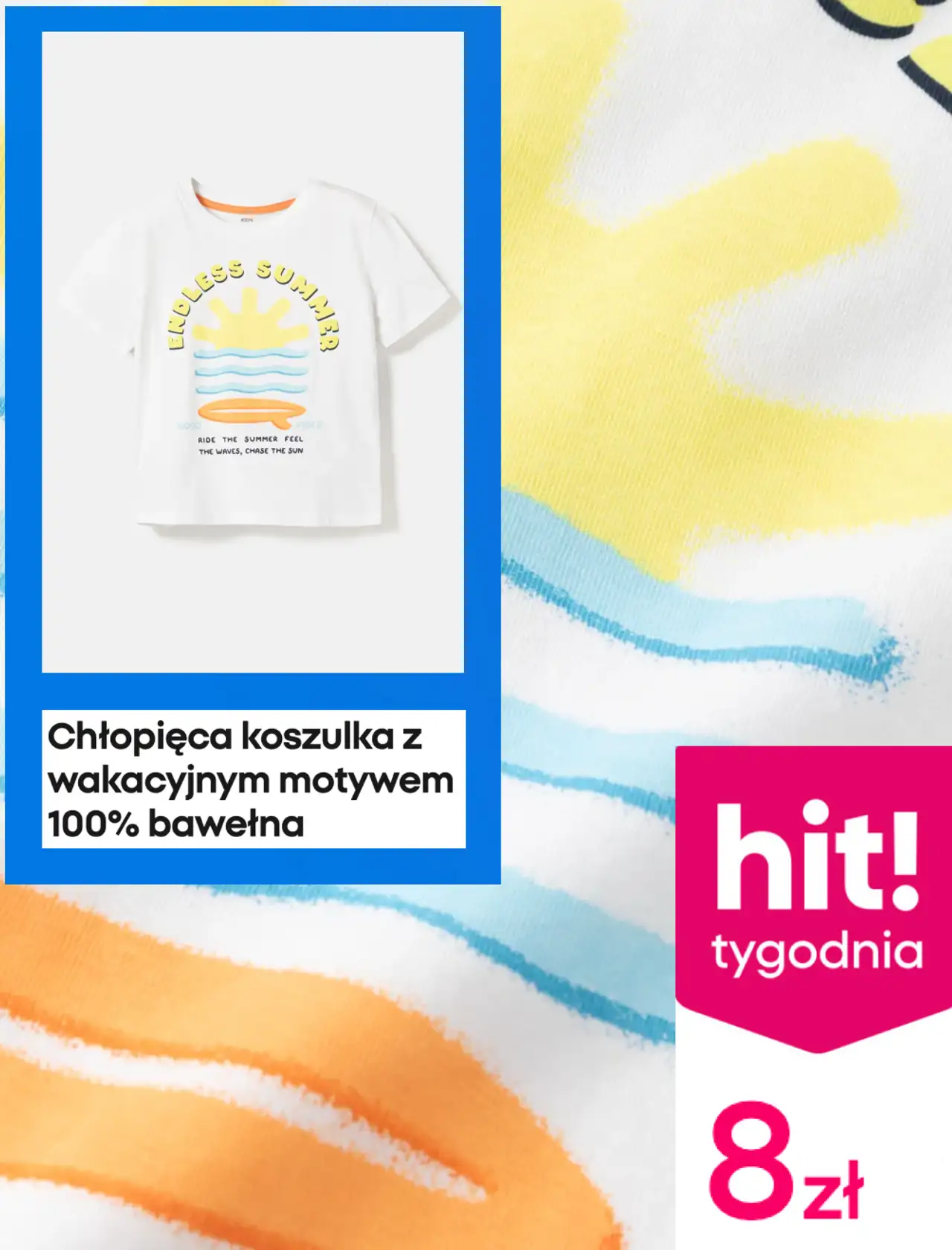 Chłopięca koszulka z wakacyjnym motywem 100% bawełna