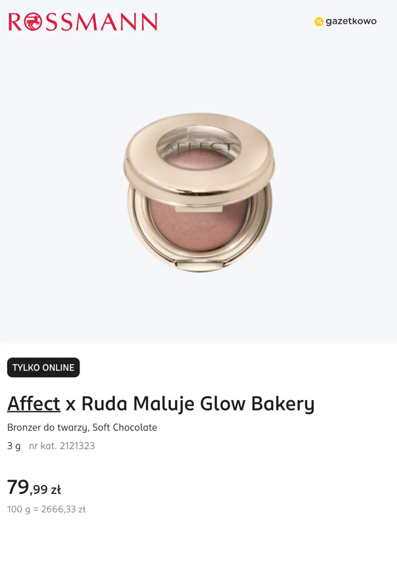 Affect x Ruda Maluje Glow Bakery Bronzer do twarzy, Soft Chocolate