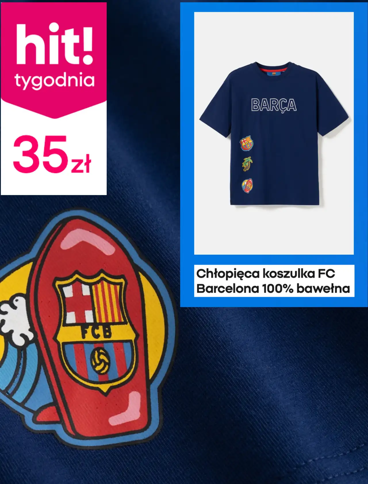 Chłopięca koszulka FC Barcelona 100% bawełna