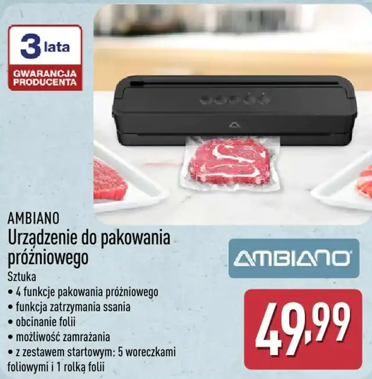 Ambiano Urządzenie do pakowania próżniowego