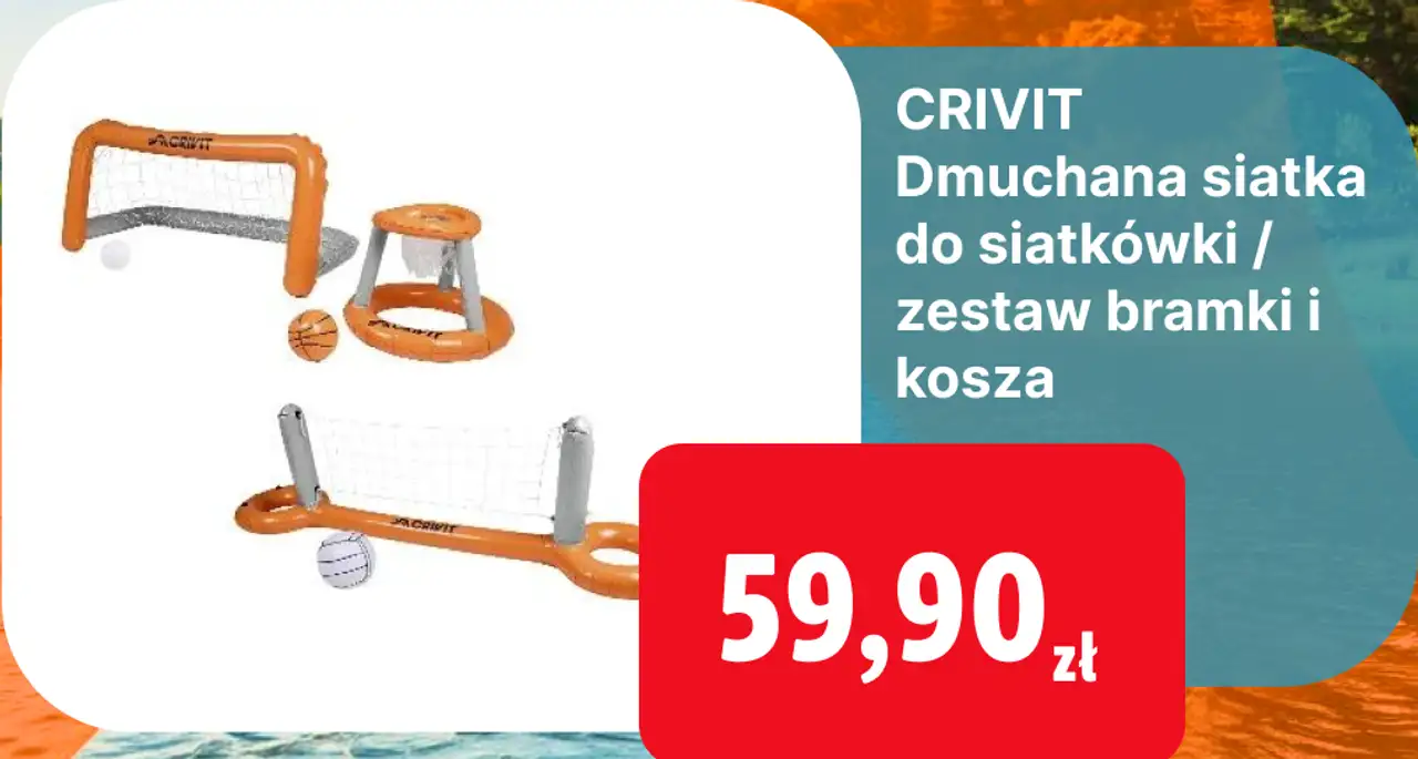 CRIVIT Dmuchana siatka do siatkówki / zestaw bramki i kosza