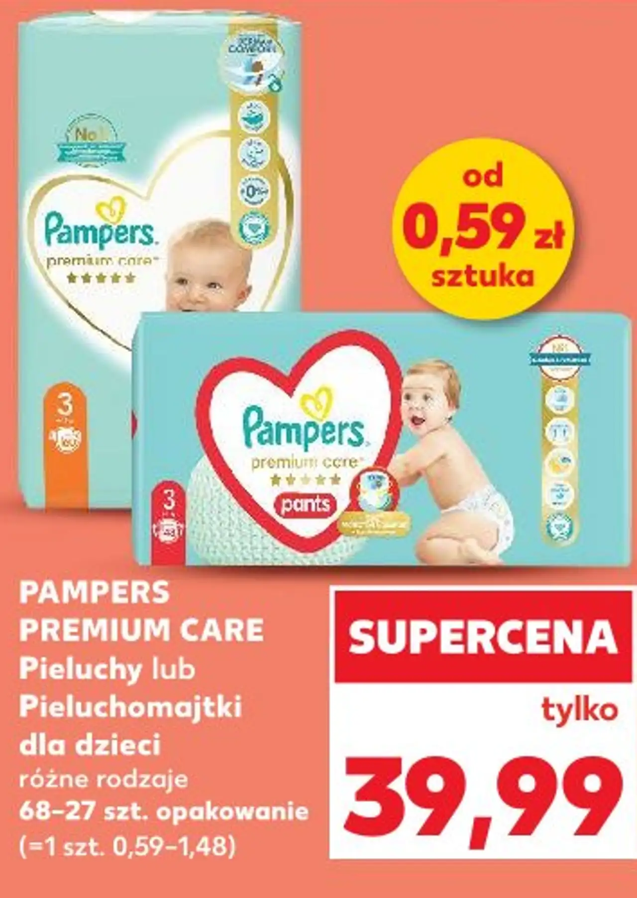 PAMPERS PREMIUM CARE Pieluchy lub Pieluchomajtki dla dzieci