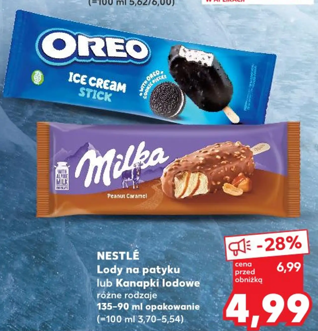 NESTLÉ Lody na patyku lub Kanapki lodowe