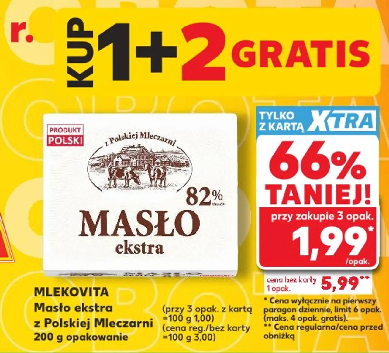 Mlekovita Masło ekstra z Polskiej Mleczarni 200 g opakowanie
