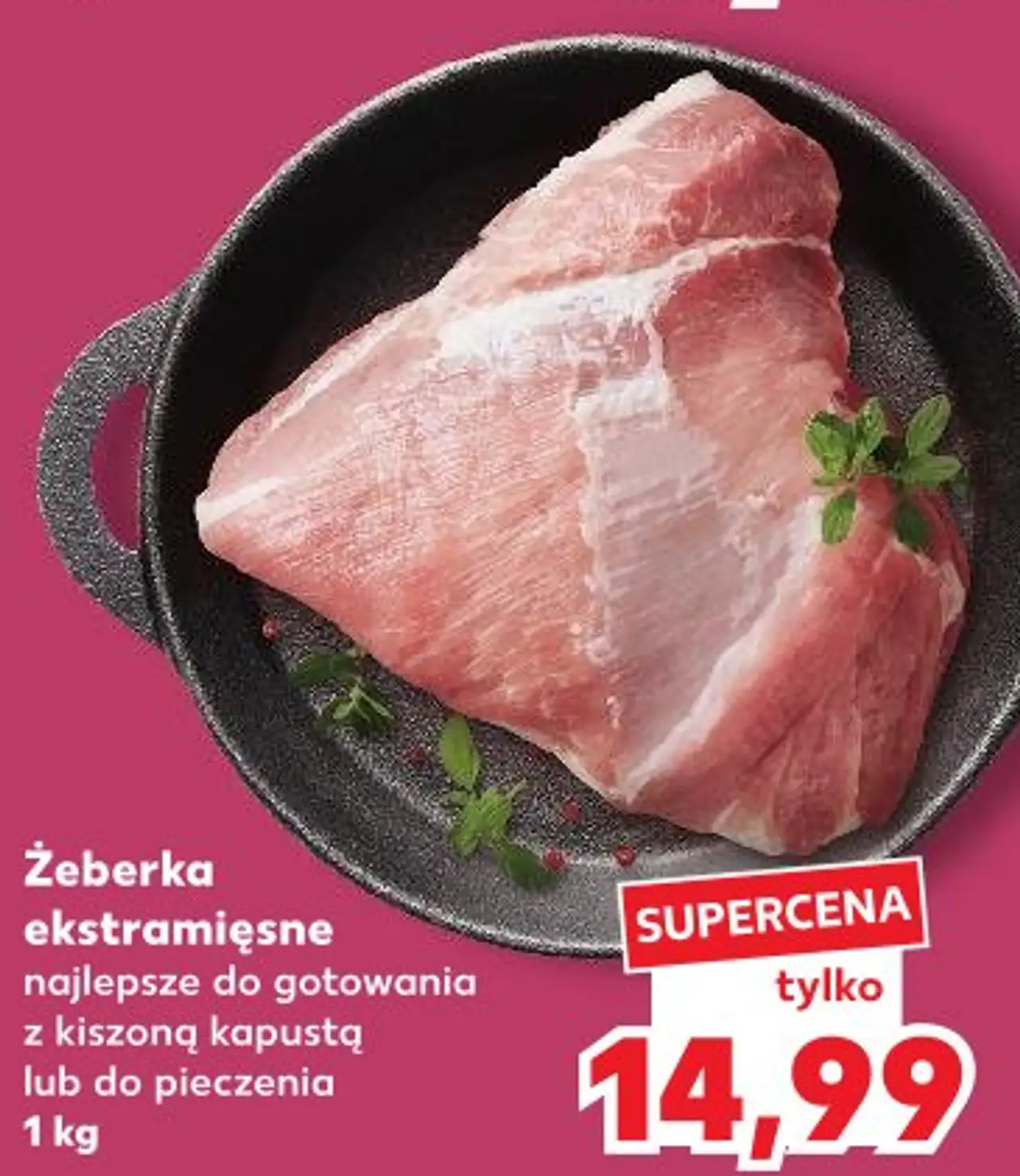 Żeberka ekstramięsne najlepsze do gotowania z kiszoną kapustą lub do pieczenia
