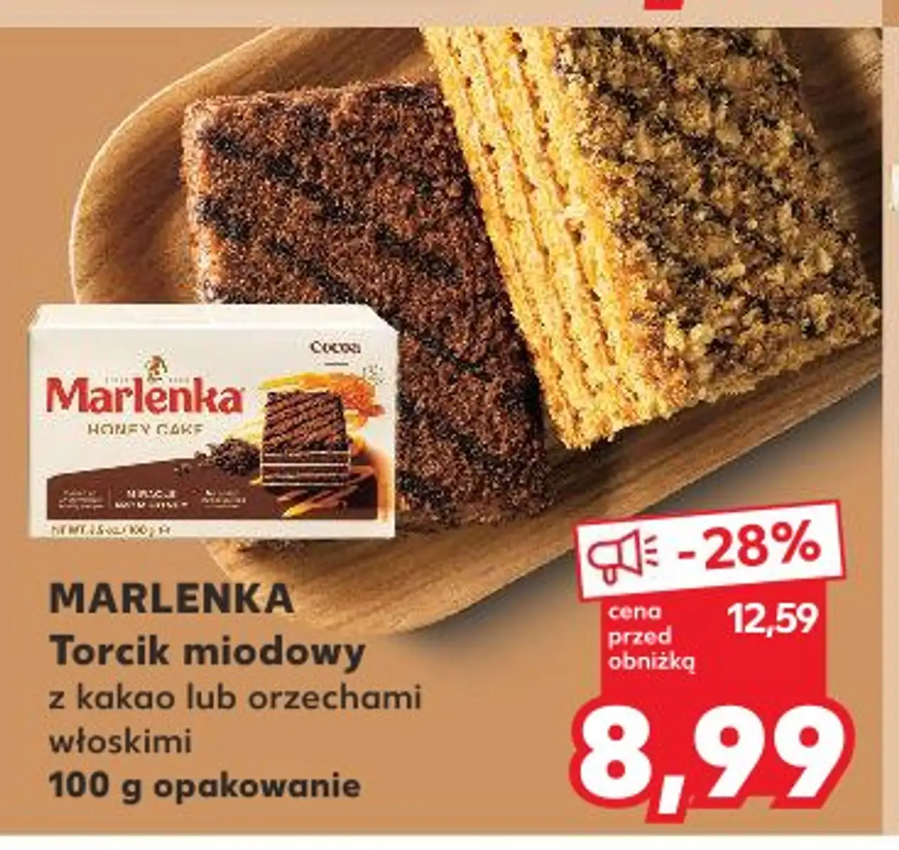 Marlenka Torcik miodowy z kakao lub orzechami włoskimi
