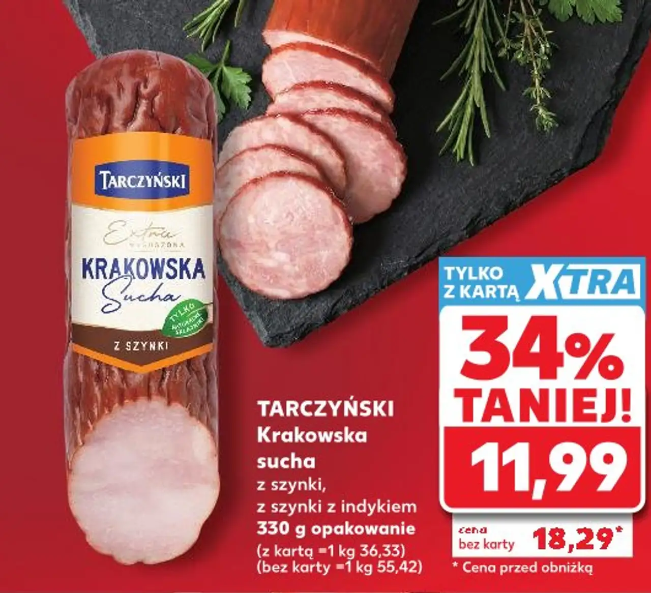 Tarczyński Krakowska sucha z szynki, z szynki z indykiem