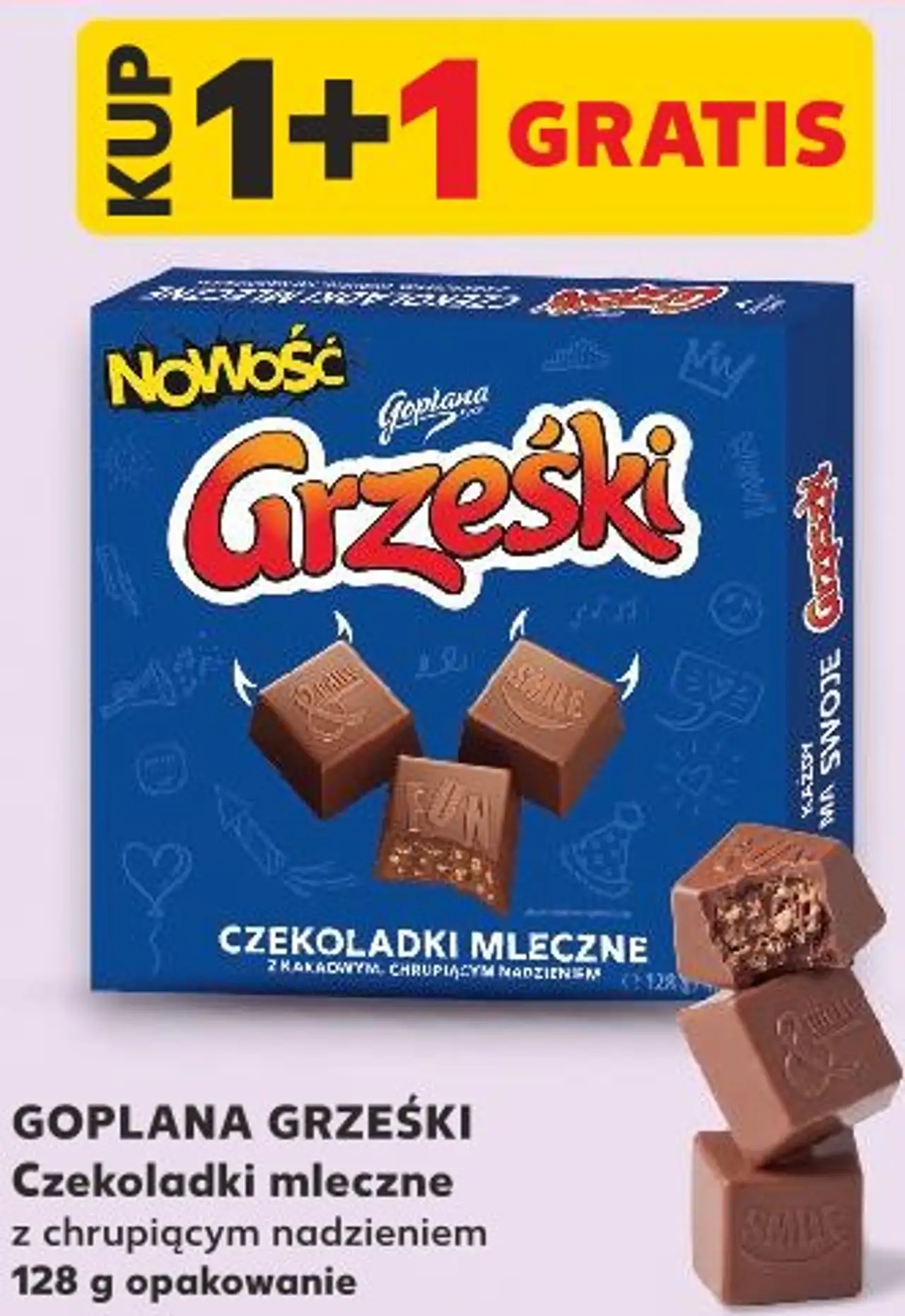 GOPLANA GRZEŚKI Czekoladki mleczne z chrupiącym nadzieniem