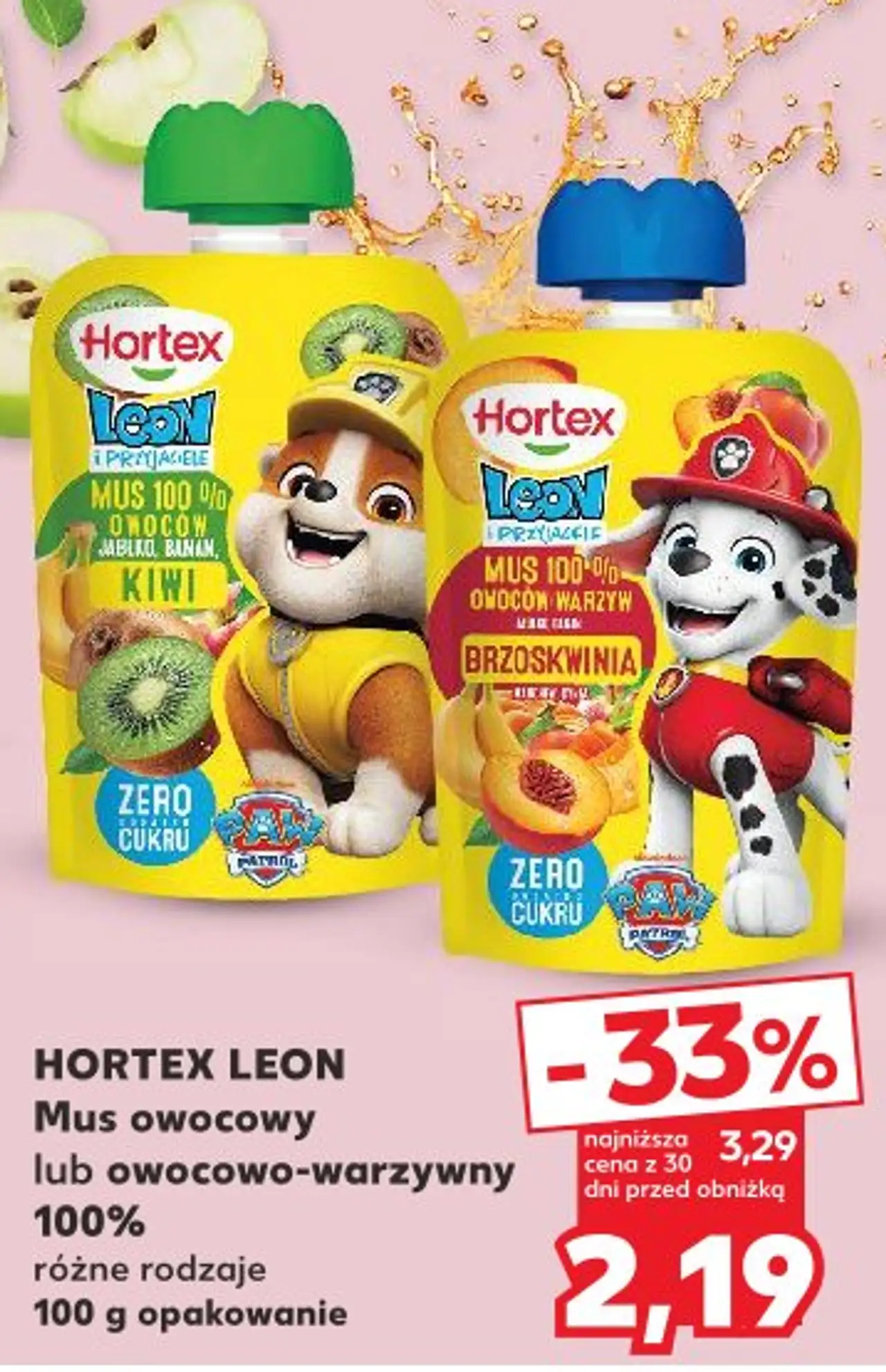 Hortex Leon Mus owocowy lub owocowo-warzywny 100%