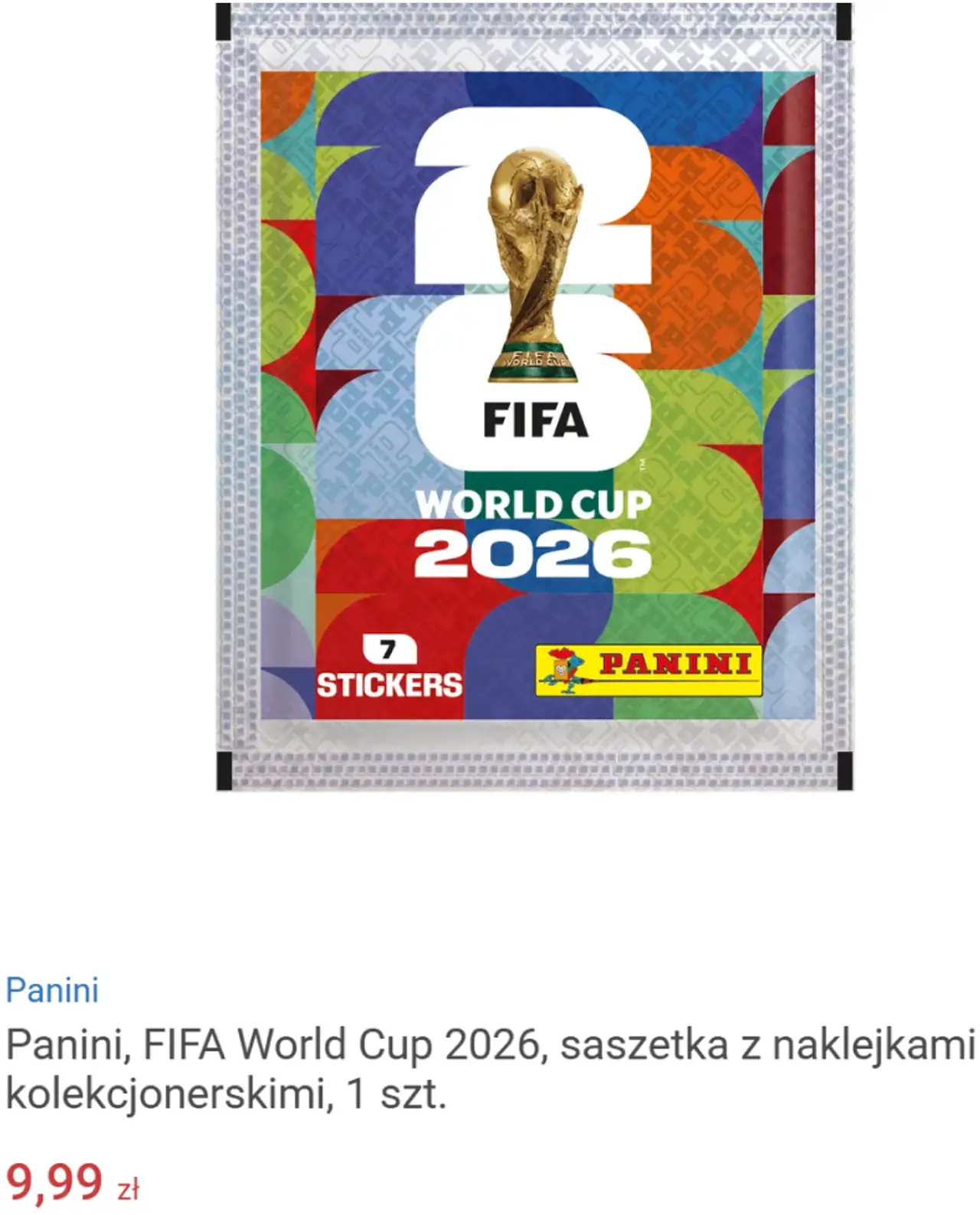 Panini, FIFA World Cup 2026, saszetka z naklejkami kolekcjonerskimi, 1 szt.