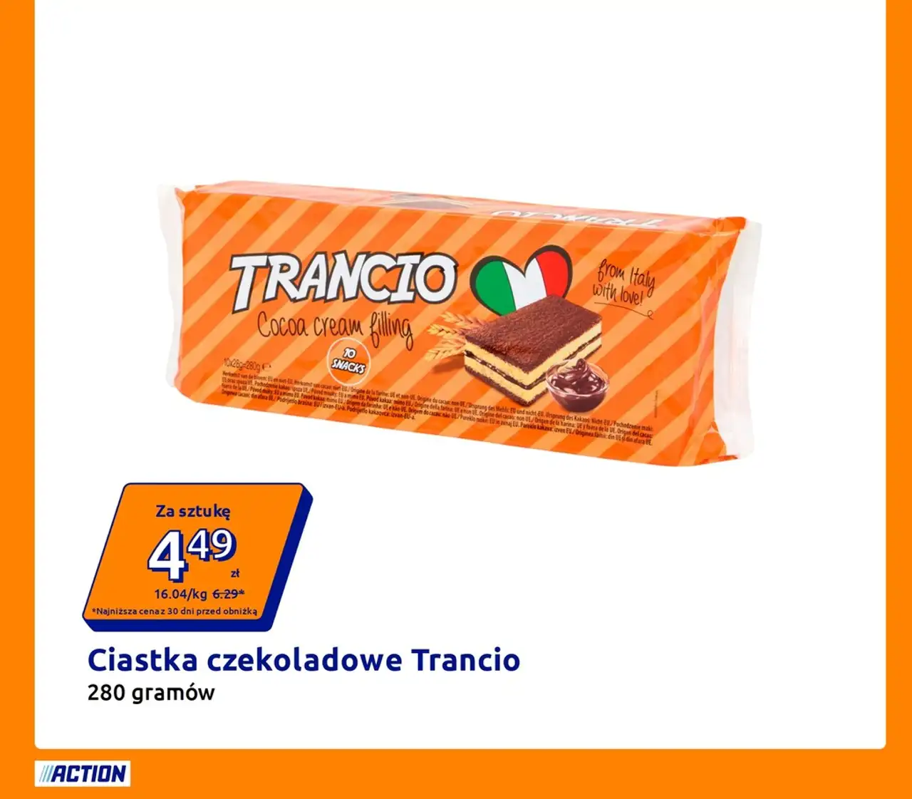 Ciastka czekoladowe Trancio 280 gramów