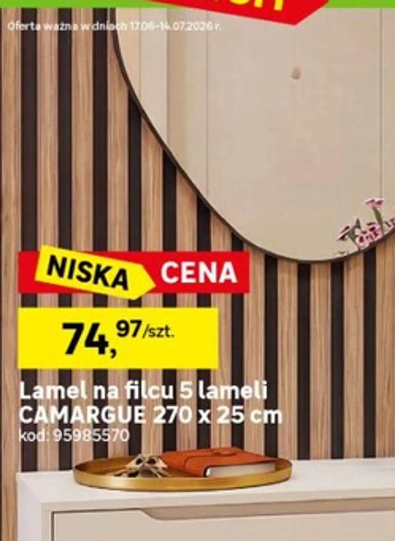 Lamel na filcu 5 lameli CAMARGUE 270 x 25 cm