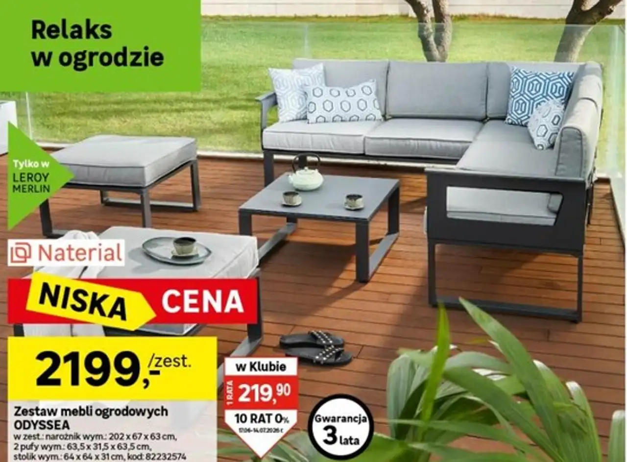 Naterial Zestaw mebli ogrodowych ODYSSEA
