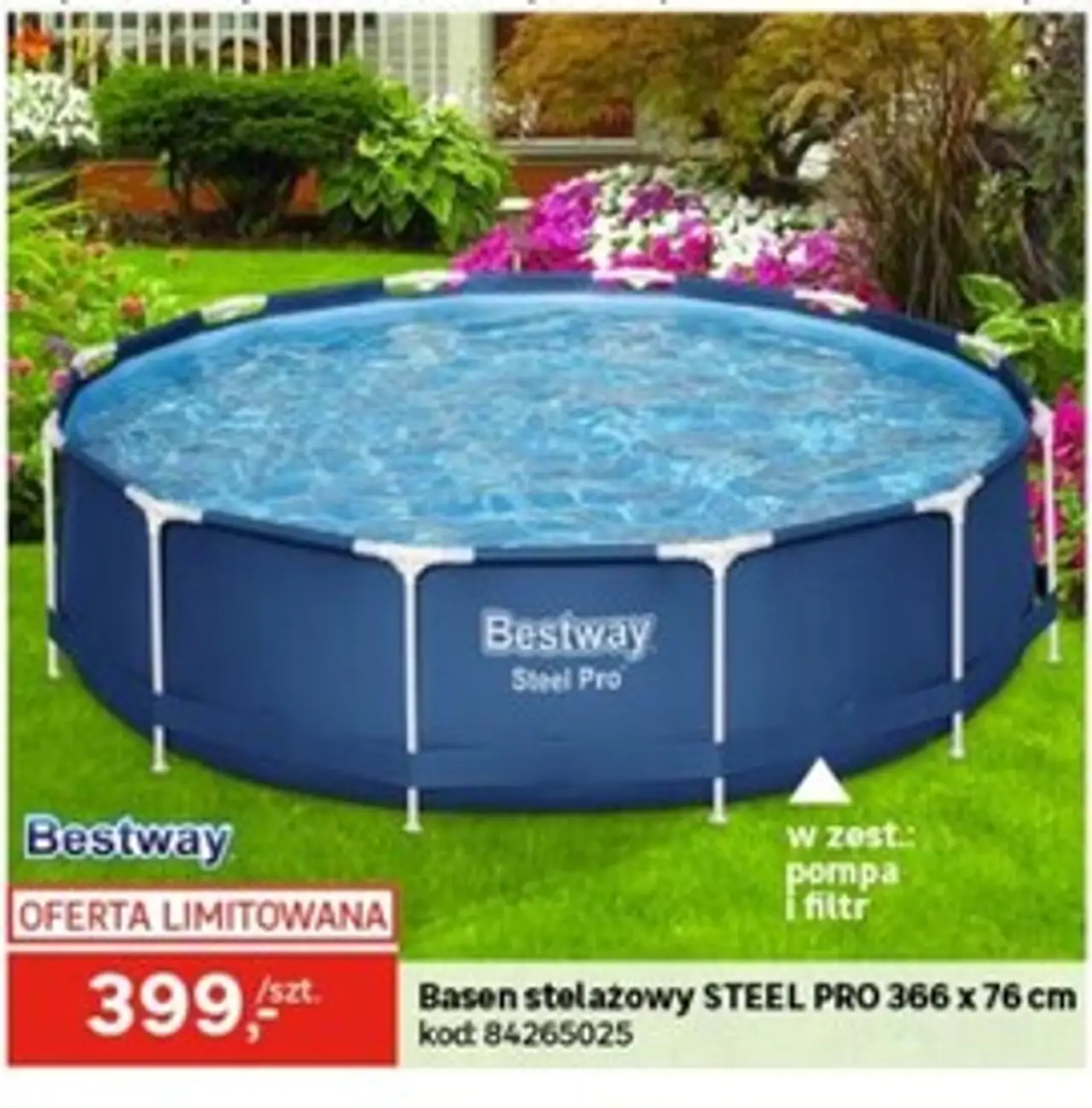 Bestway Basen stelażowy STEEL PRO 366 x 76 cm