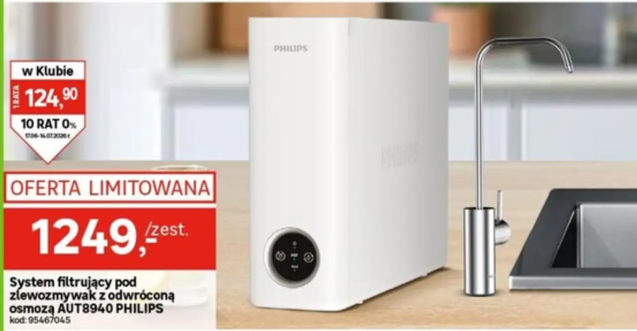 System filtrujący pod zlewozmywak z odwróconą osmozą AUT8940 PHILIPS