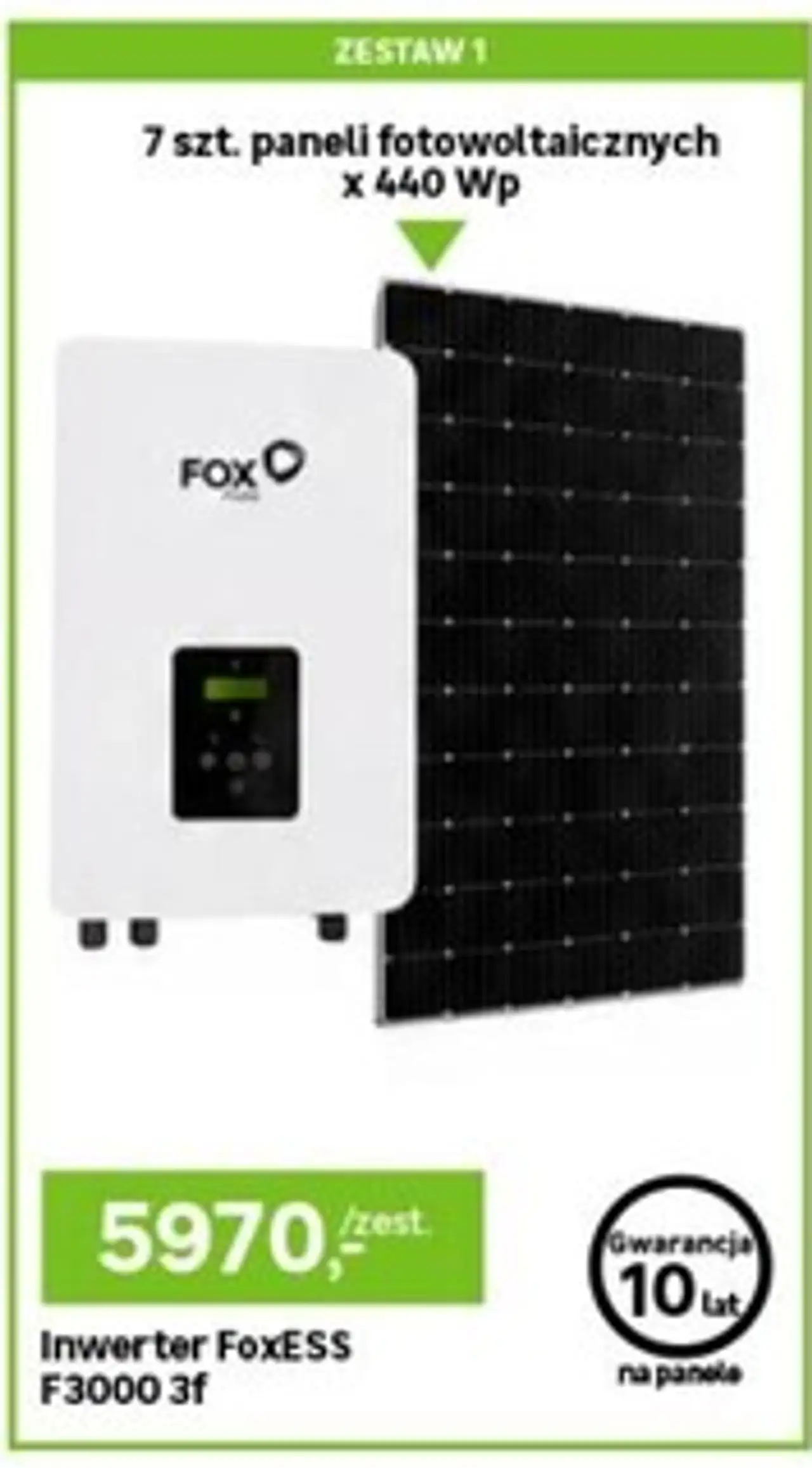 Zestaw fotowoltaiczny z inwerterem FoxESS F3000 3f