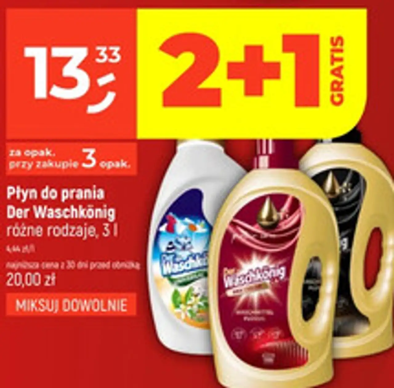 Płyn do prania Der Waschkönig różne rodzaje