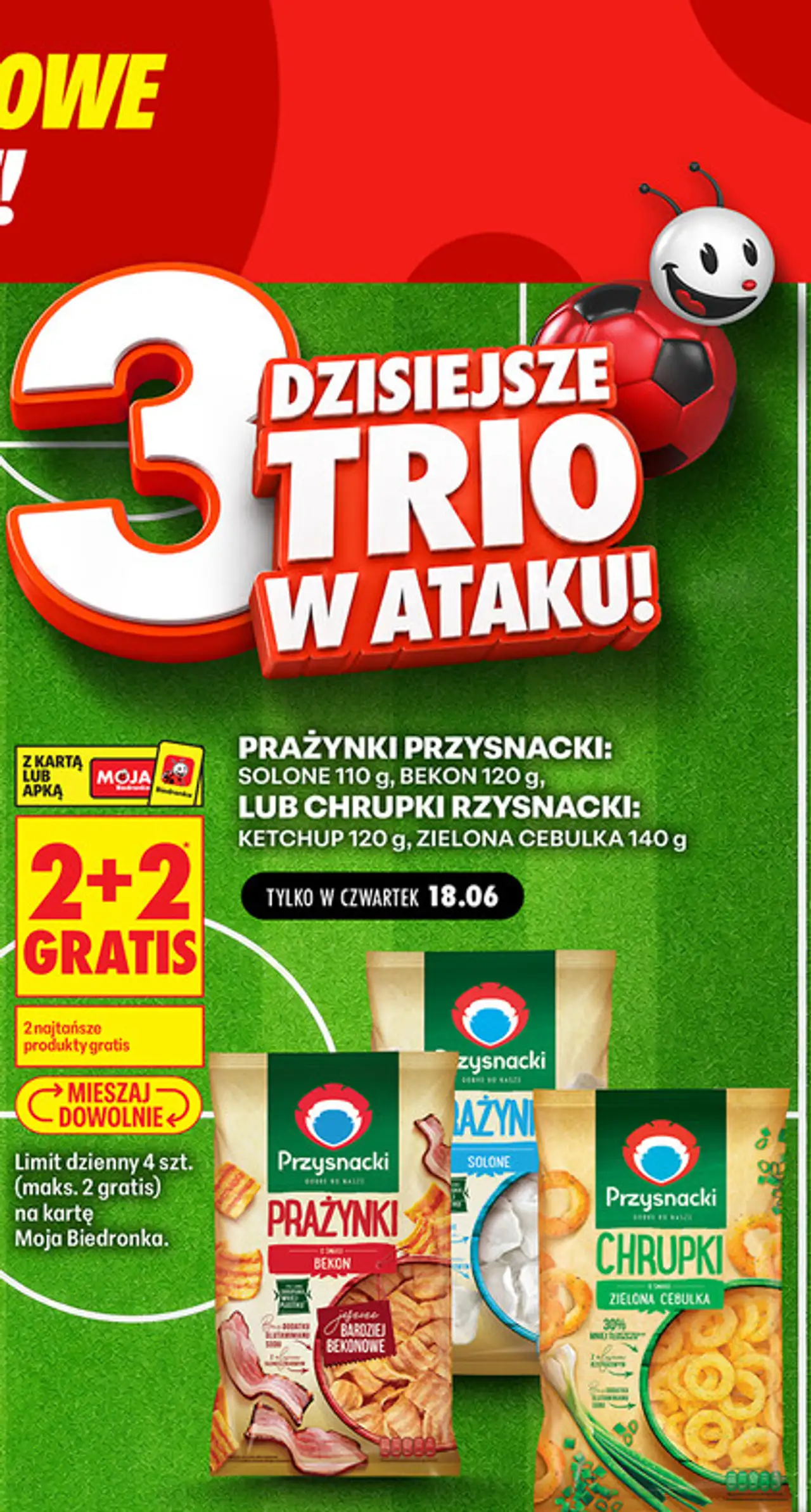 Prażynki Przysnacki, Solone 110 g, Bekon 120 g, lub Chrupki Przysnacki, Ketchup 120 g, Zielona Cebulka 140 g