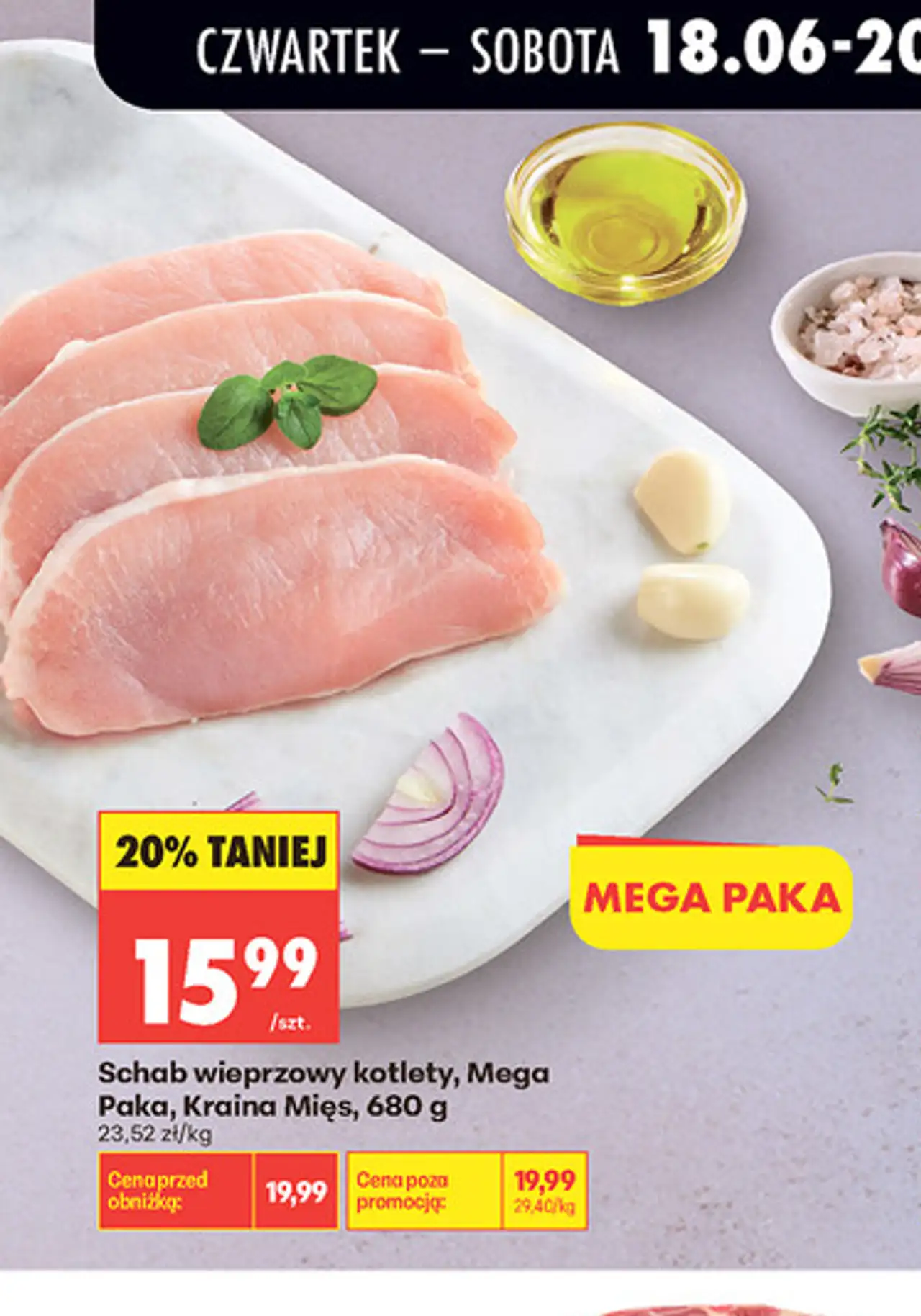 Schab wieprzowy kotlety, Mega Paka, Kraina Mięs, 680 g